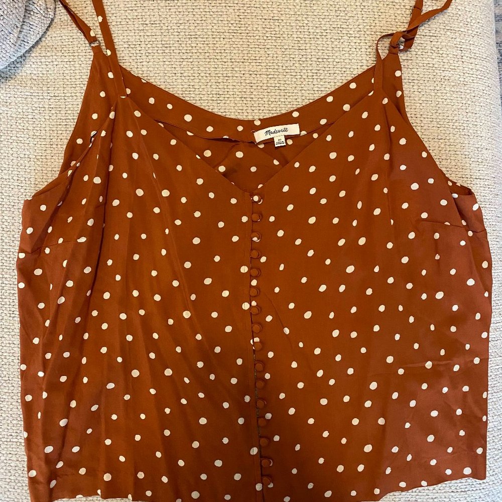 Madewell Button-Down Cami Top in Inkspot Dots
